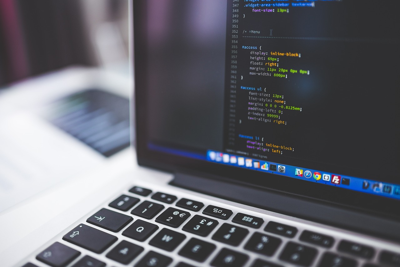 Website code on a screen