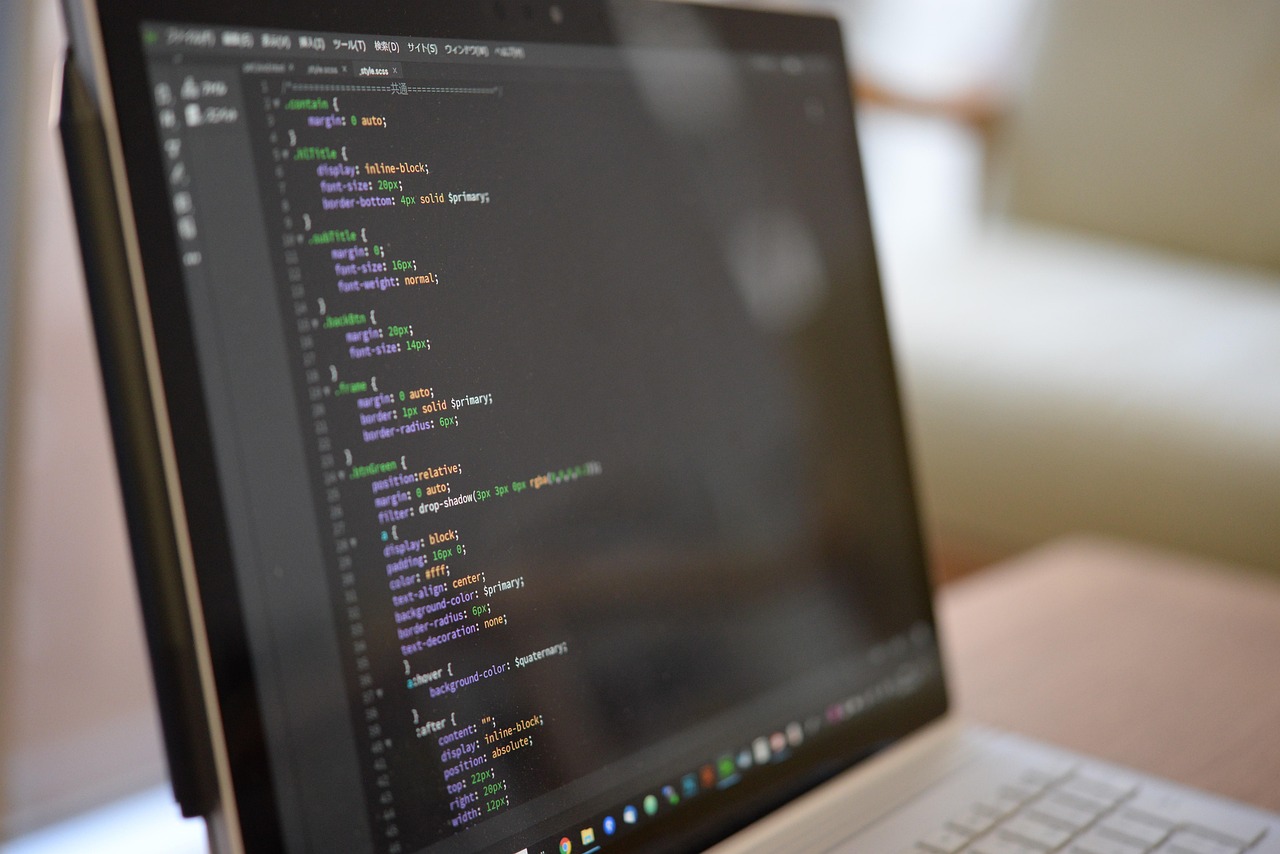 Developer working on website code